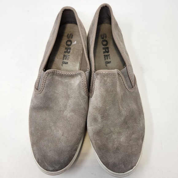 Sorel Womens Campsneak Slip On Sneaker Size 12 Loafers Flats Kettle Grey Suede - Picture 2 of 9